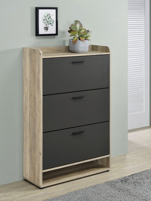 Denia 3-tier Engineered Wood Shoe Cabinet Grey