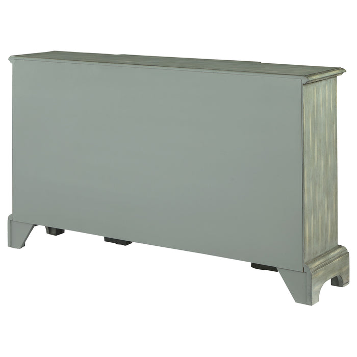 Erigeron 4-door Wood Trellis Storage Accent Cabinet Grey