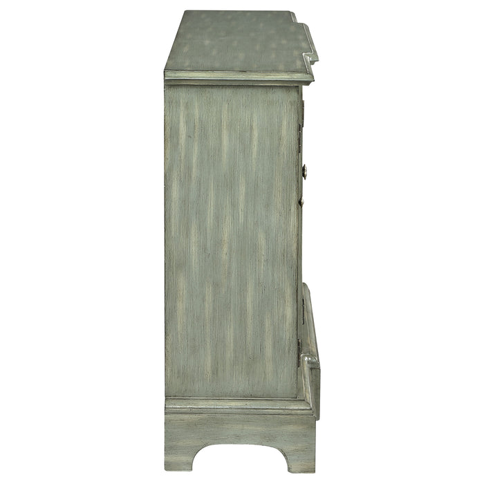 Erigeron 4-door Wood Trellis Storage Accent Cabinet Grey