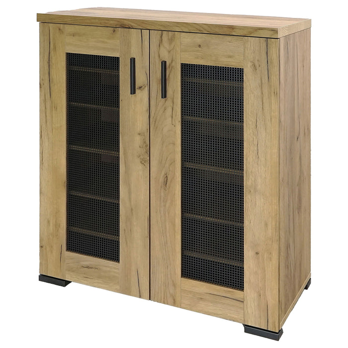 Bristol 6-shelf Engineered Wood Shoe Cabinet Golden Oak