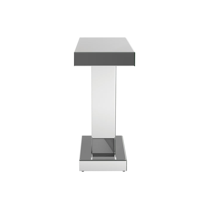 Crocus Rectangular Mirrored Entryway Console Table Silver