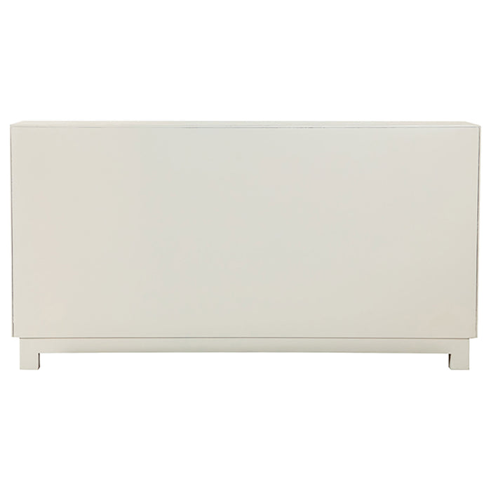 Voula 4-door Wood Accent Storage Cabinet White and Gold