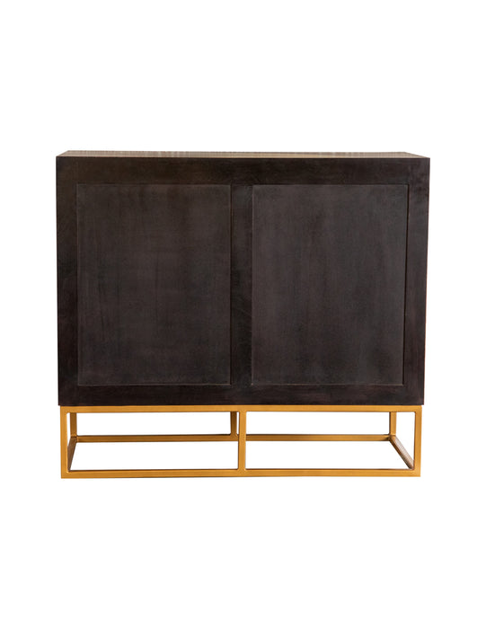 Zara 2-door 40" Wood Accent Storage Cabinet Black Walnut