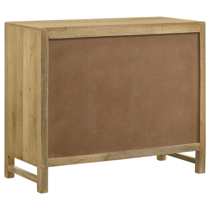 Zamora 2-door Wood Accent Cabinet with Woven Cane Natural