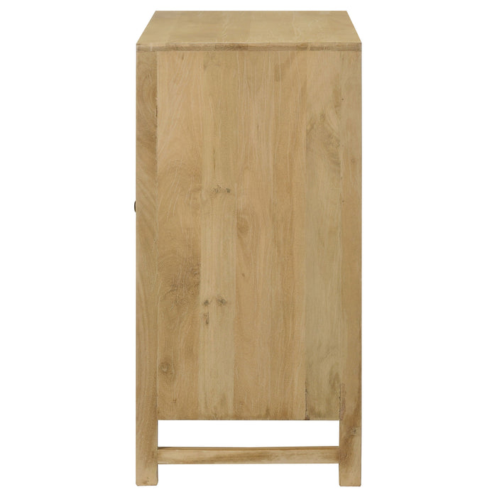 Zamora 2-door Wood Accent Cabinet with Woven Cane Natural
