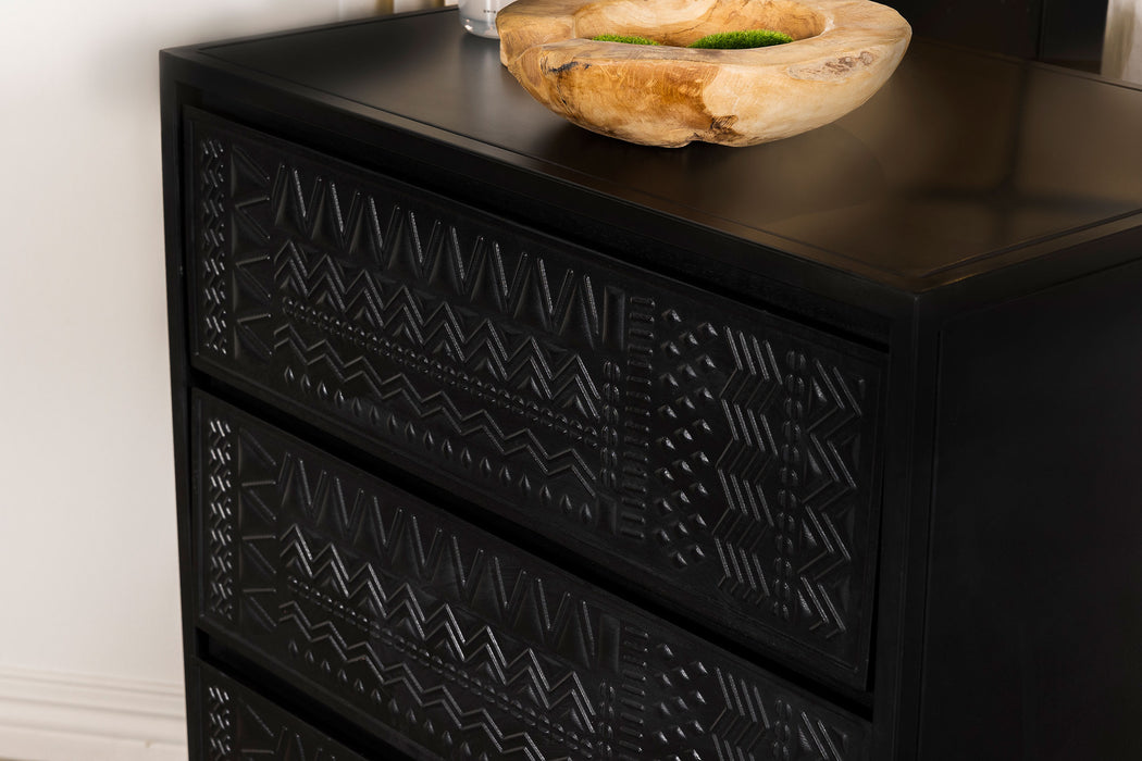 Alcoa 3-drawer Multi-Purpose Tall Accent Cabinet Black