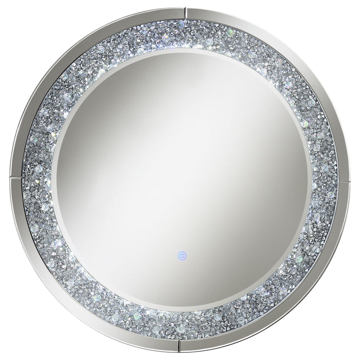 Lixue 32 x 32 Inch Round Wall Mirror LED Lighting Silver