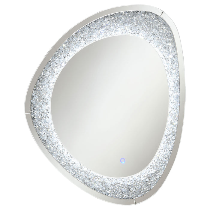 Mirage 32 x 39 Inch Acrylic Crystal LED Wall Mirror Silver