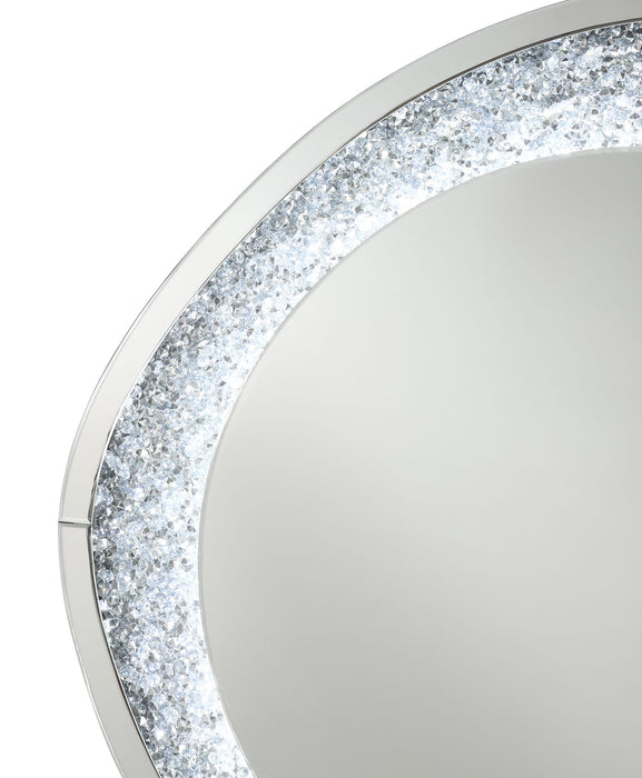 Mirage 32 x 39 Inch Acrylic Crystal LED Wall Mirror Silver