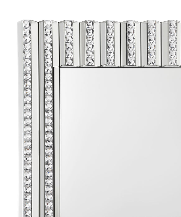 Aideen 32 x 47 Inch Acrylic Crystal Wall Mirror Silver