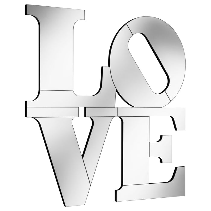 Keiran 40 x 40 Inch LOVE Lettered Wall Mirror Silver