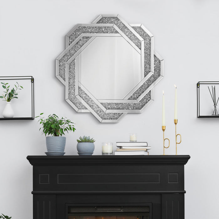 Mikayla 40 x 40 Inch Braided Frame Wall Mirror Silver