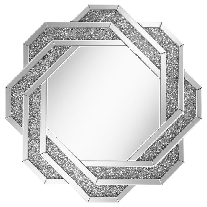 Mikayla 40 x 40 Inch Braided Frame Wall Mirror Silver