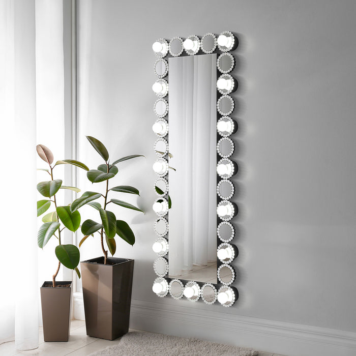 Aghes 24 x 62 Inch Wall Mirror with Lighting Silver