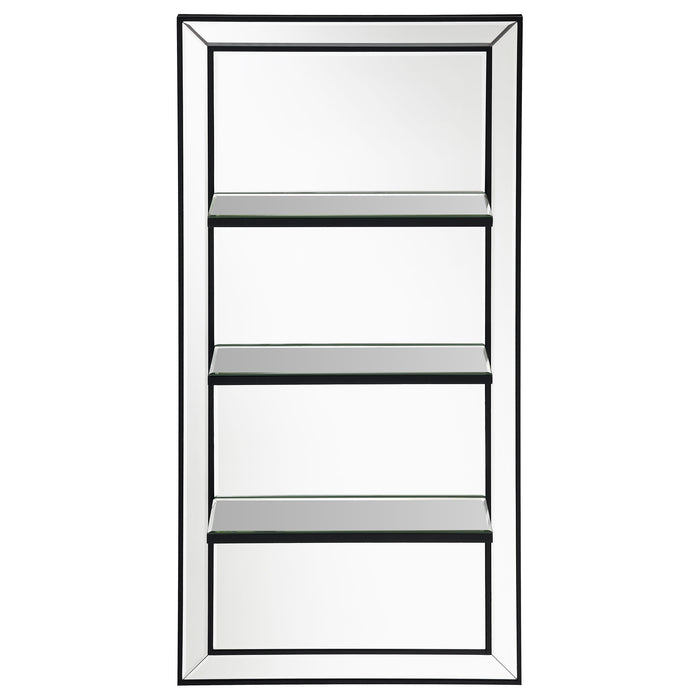 Oriel 24 x 47 Inch Rectangular 3-Shelf Wall Mirror Silver
