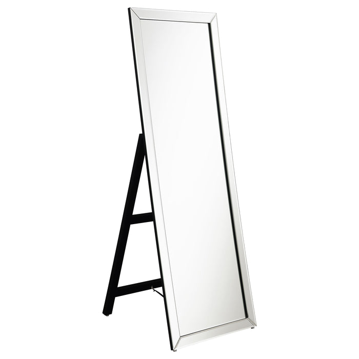 Soline 22 x 61 Inch Framed Standing Floor Mirror Silver
