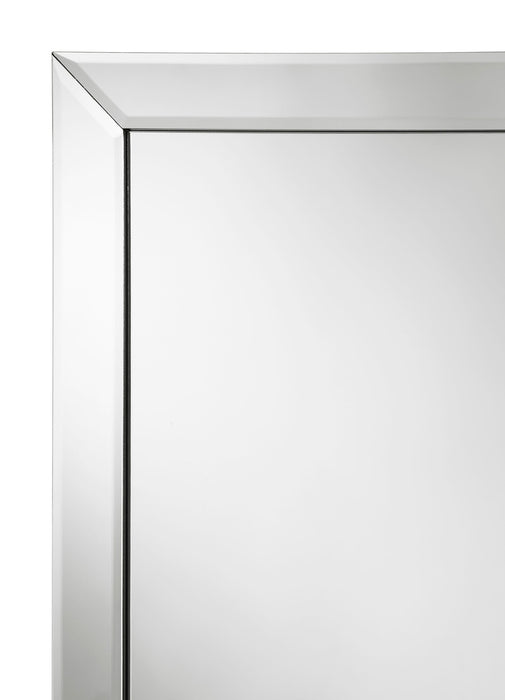 Soline 22 x 61 Inch Framed Standing Floor Mirror Silver