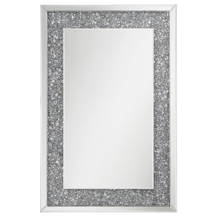 Valerie 24 x 36 Inch Acrylic Crystal Wall Mirror Silver