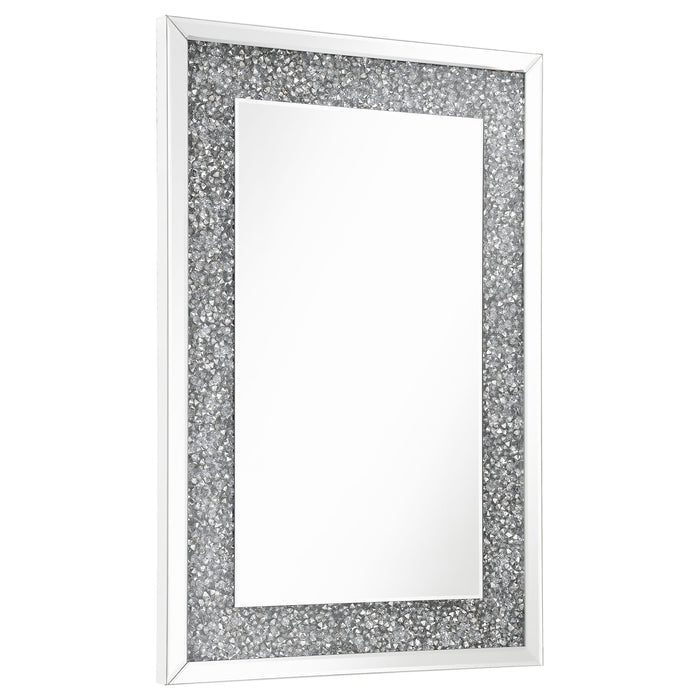 Valerie 24 x 36 Inch Acrylic Crystal Wall Mirror Silver