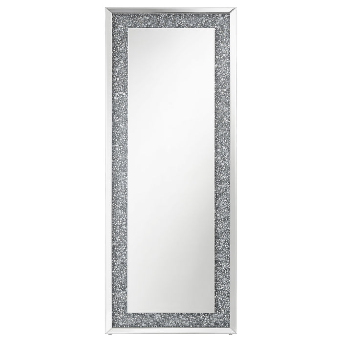 Valerie 24 x 63 Inch Acrylic Crystal Floor Mirror Silver