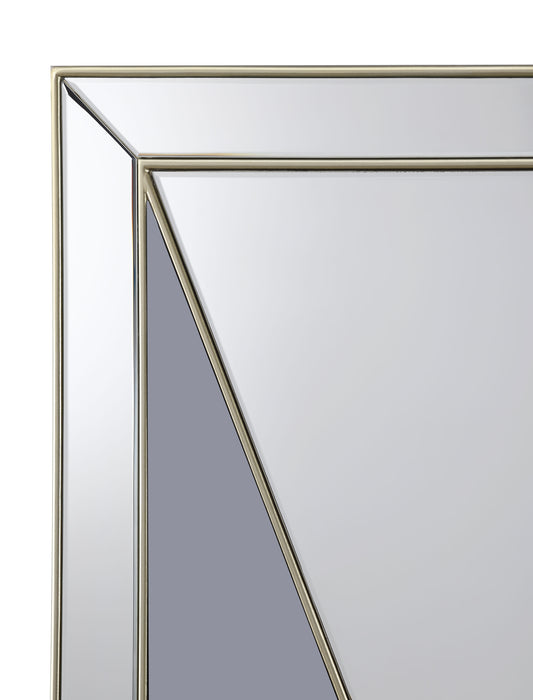 Calixte 32 x 39 Inch Wall Mirror Champagne and Silver