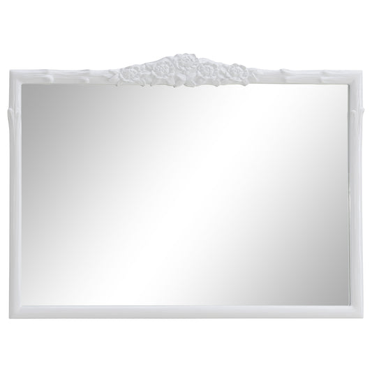 Sylvie 40 x 30 Inch French Provincial Mantle Mirror White