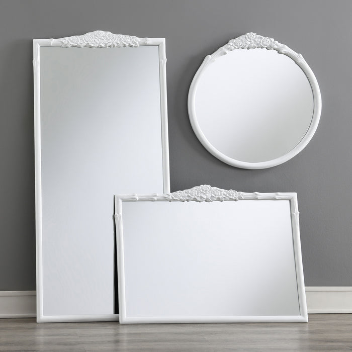 Sylvie 40 x 30 Inch French Provincial Mantle Mirror White