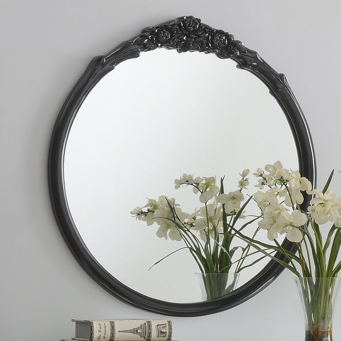 Sylvie 30 x 31 Inch French Provincial Wall Mirror Black
